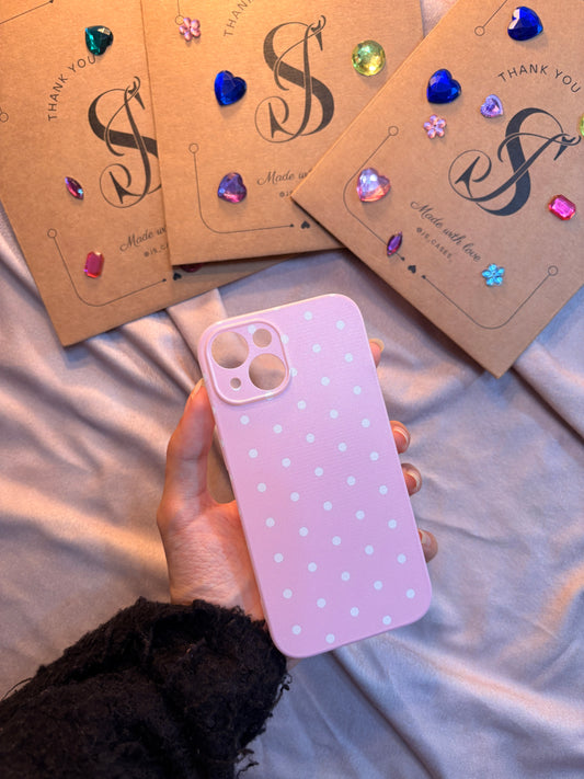 Pink Polka phone case - Js Cases