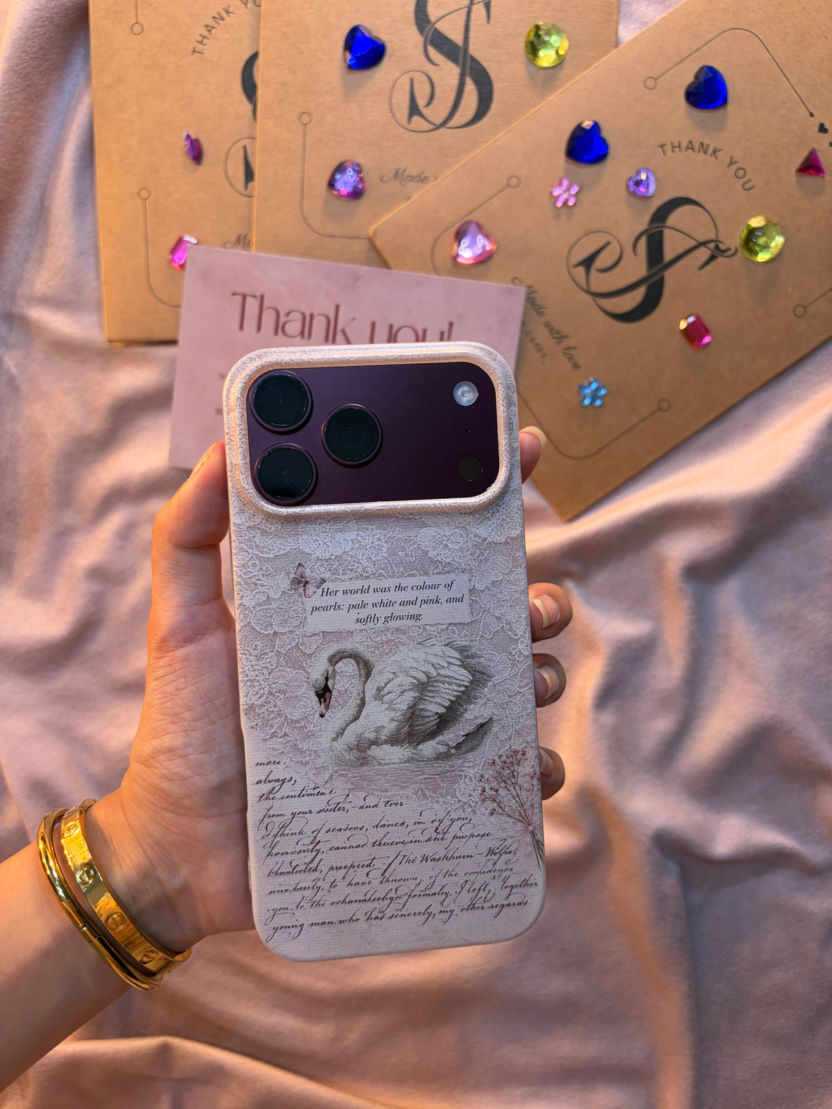 The Swan Romance phone case - view 3 - Js Cases
